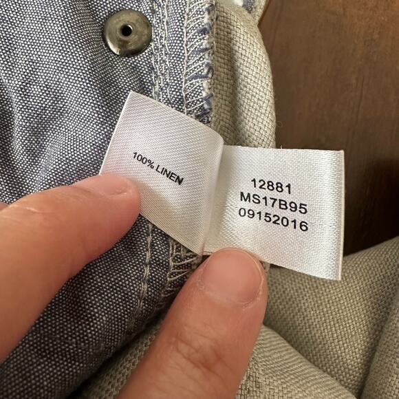 PETER MILLAR Chino Pants Beige Linen Straight Leg Work Trouser Y2K - Picture 10 of 13